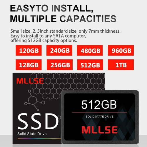 MLLSE SSD Hard Disk 1TB 2.5 Inch HDD SATA III SSD TLC Internal ...